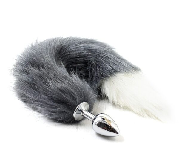 White Tip Fox Tail Butt Plug
